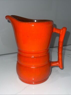 FRANKOMA POTTERY 1969 PITCHER 1Q 10 Cup ORANGE FLAME RED